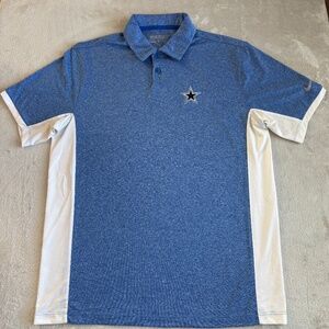 Nike Golf Dri-Fit Tour Performance Dallas Cowboys Mens Polo Size Medium Blue